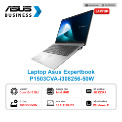 Laptop Asus Expertbook P1503CVA-i308256-50W (Intel Core i3-1315U | RAM 8GB | 256GB SSD | Intel UHD Graphics | 15.6 inch FHD | Win 11 Bản quyền)